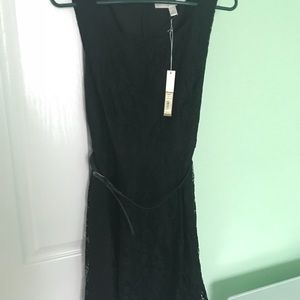 Lauren Conrad Black midi dress lace size 10